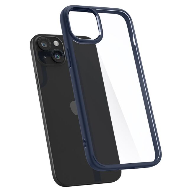 Husa iPhone 15 Spigen Ultra Hybrid, clear - navy blue