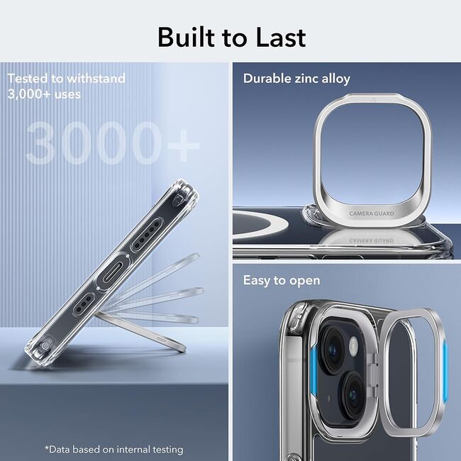 Husa pentru  iPhone 15 Plus - ESR Classic Hybrid HaloLock cu Magsafe si Kickstand - transparent