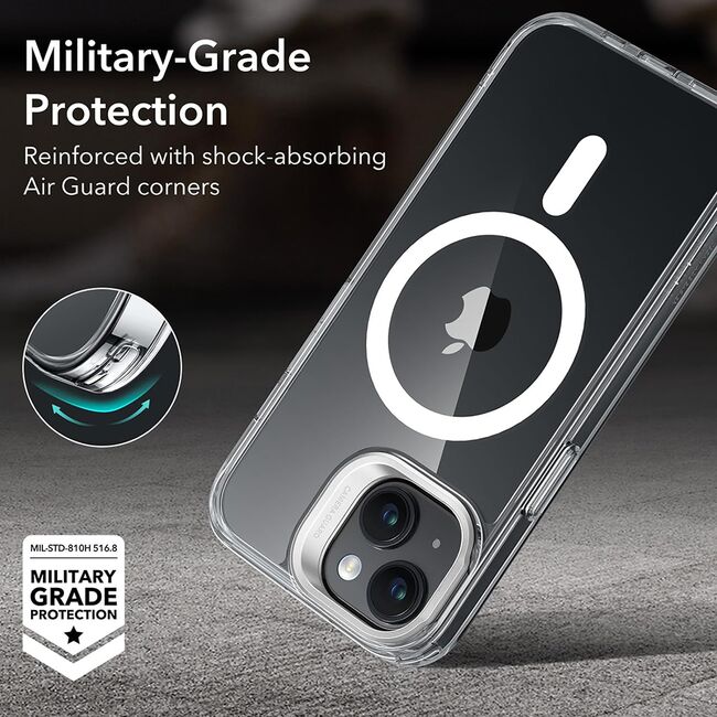 Husa pentru  iPhone 15 Plus - ESR Classic Hybrid HaloLock cu Magsafe si Kickstand - transparent