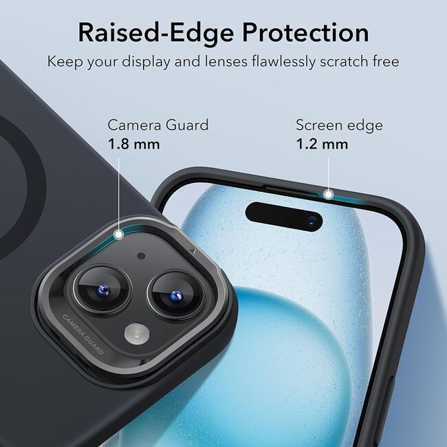 Husa iPhone 15 ESR Cloud Soft HaloLock Kickstand, negru