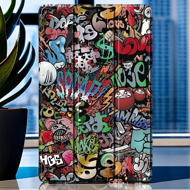 Husa Honor Pad X9 11.5 inch UltraSlim cu functie stand, grafitti