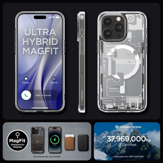 Husa iPhone 15 Pro Spigen Ultra Hybrid MagSafe Zero One, alb