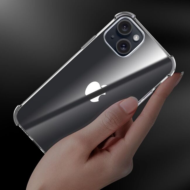 Husa pentru iPhone 15 Plus Anti Shock 1.3mm Reinforced 4 corners (transparent)