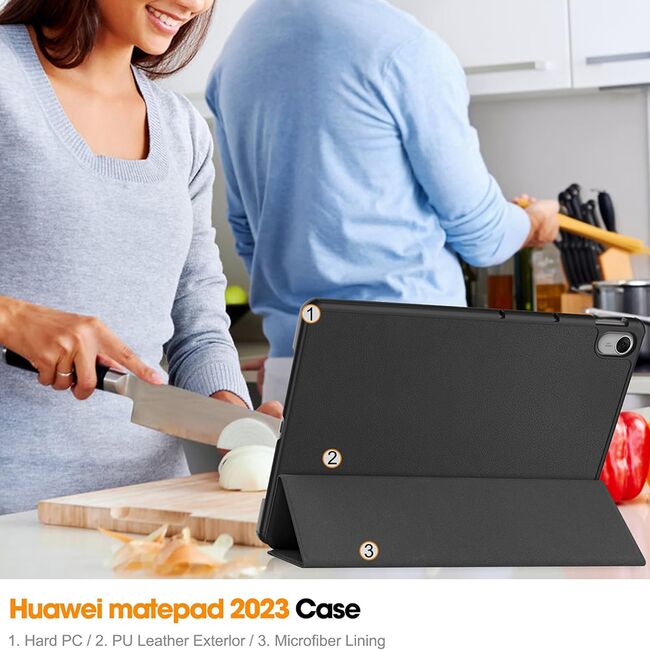 Husa Huawei MatePad 11.5 inch UltraSlim de tip stand, functie wake-up/sleep, negru