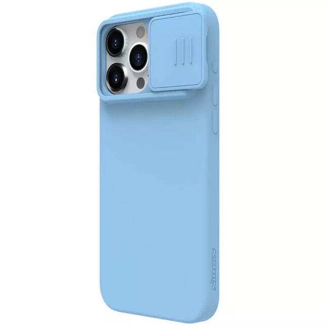 Husa iPhone 15 Pro Max Nillkin CamShield Silky MagSafe, Haze Blue