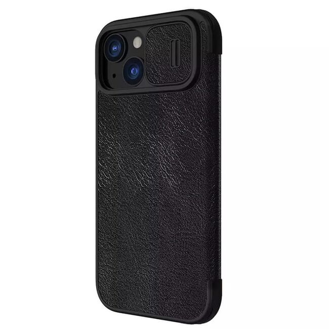 Husa iPhone 15 Nillkin QIN Pro Leather, negru