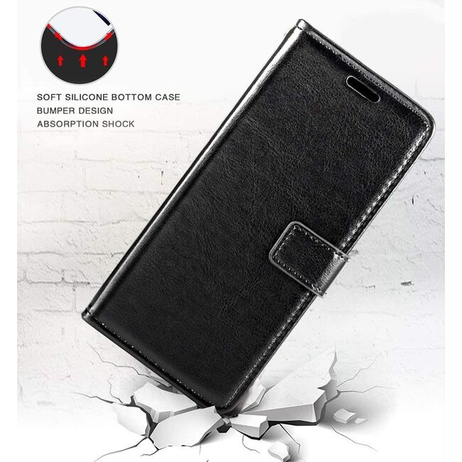 Husa pentru Nokia C32 Wallet tip carte, negru