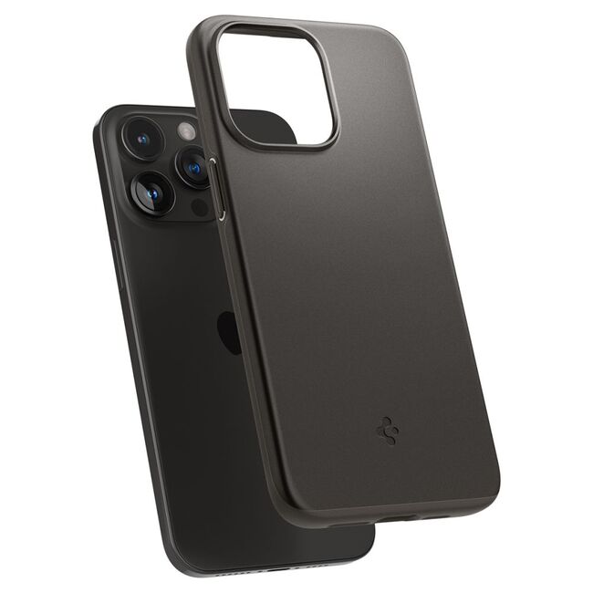 Husa iPhone 15 Pro Max Spigen Thin Fit, Gunmetal