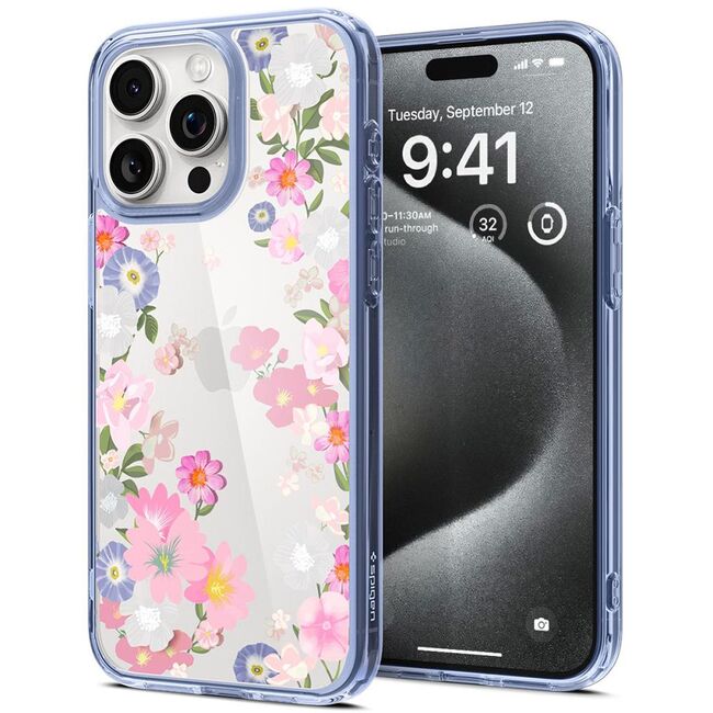 Husa iPhone 15 Pro Spigen Ultra Hybrid, blossom