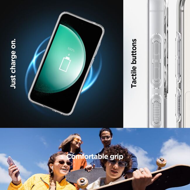 Husa Samsung Galaxy S23 FE Spigen Ultra Hybrid MagSafe OneTap Ring, transparenta