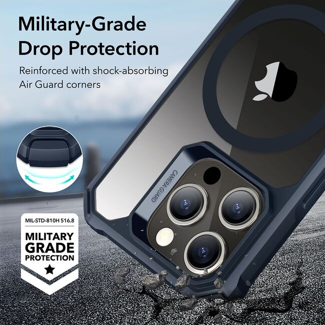 Husa iPhone 15 Pro ESR - Air Armor HaloLock MagSafe - Clear Dark Blue