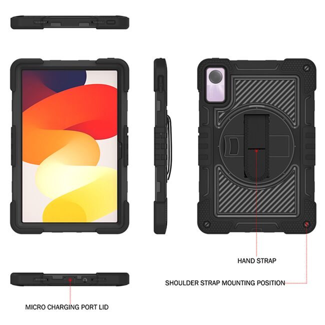 Husa pentru Xiaomi Redmi Pad SE Heavy Duty Rugged, negru