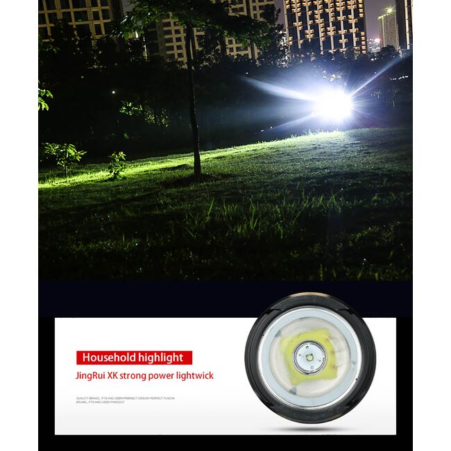 Lanterna de mana Search Light LED Superfire M9-X, 440 lm, cu acumulator 3000 mAh, functie powerbank, rezistenta sporita