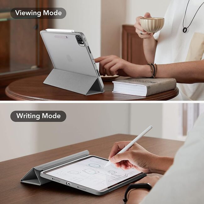Husa iPad Pro 11 inch 2022 / 2021 ESR - Ascend Hybrid cu capac magnetic, functie stand si sleep/wake-up - grey
