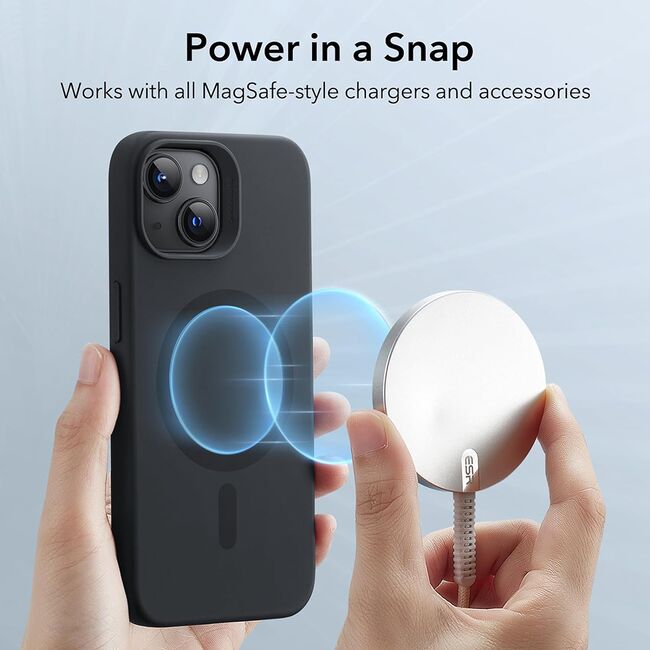 Husa iPhone 15 Plus cu MagSafe ESR - Cloud Soft HaloLock - negru