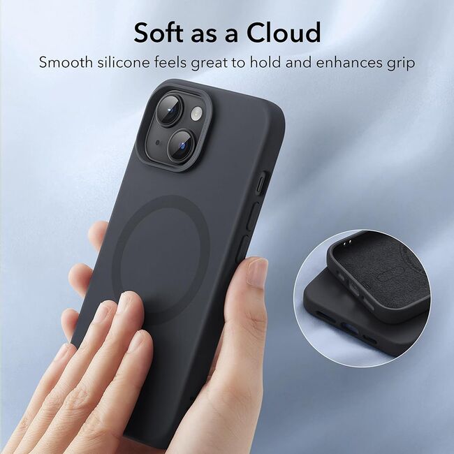 Husa iPhone 15 Plus cu MagSafe ESR - Cloud Soft HaloLock - negru