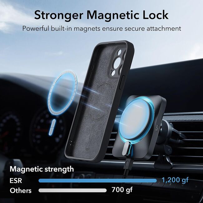 Husa iPhone 15 Pro Max cu MagSafe ESR - Cloud Soft HaloLock, negru