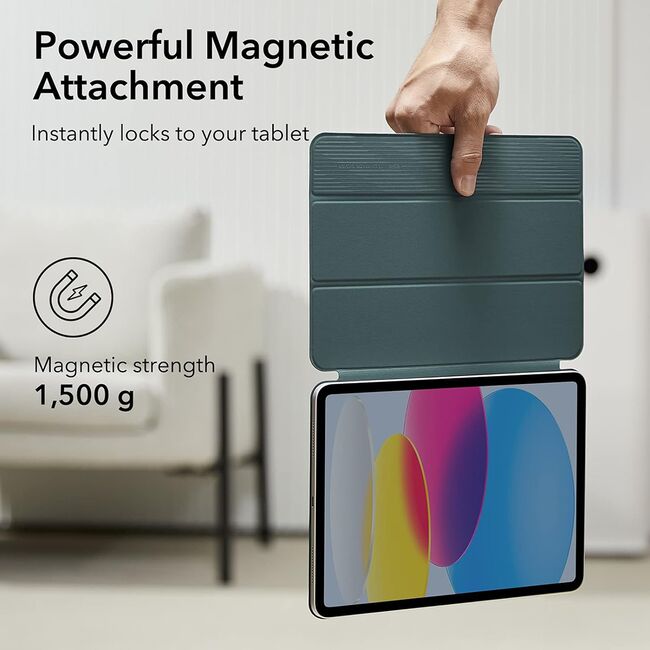 Husa iPad 10 2022 10.9 inch ESR - Rebound Magnetic functie stand si sleep/wake-up - forest green