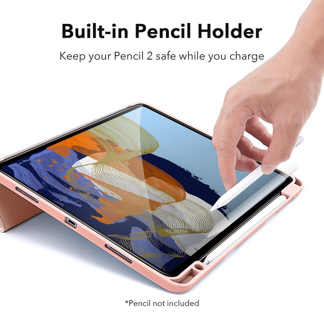 Husa iPad Pro 11" 2022 / 2021 / 2020 ESR - Rebound Pencil cu slot pentru Apple Pencil, Rose Gold