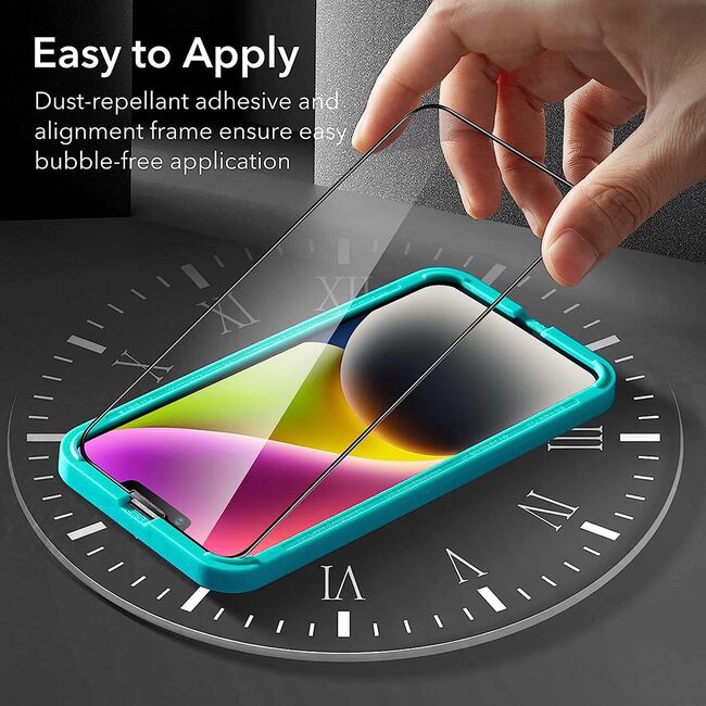 Folie iPhone 13 Pro Max ESR - Armorite Screen Protector cu aplicator, margini negre