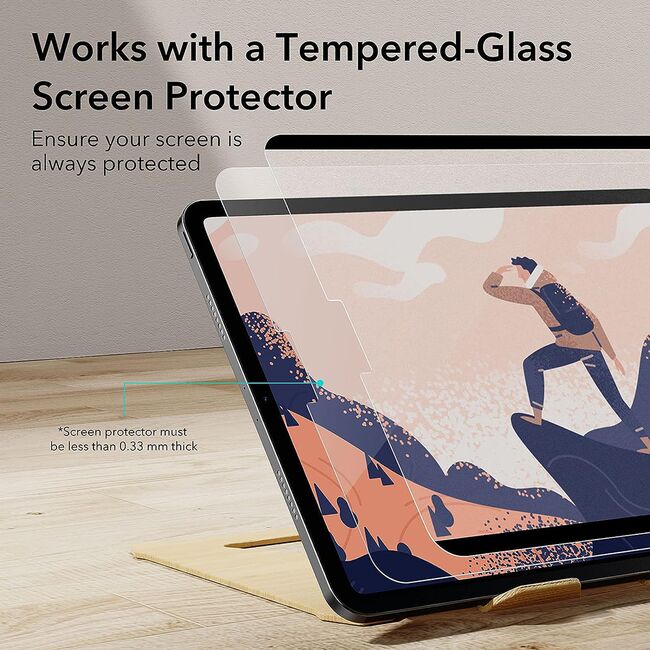 Folie de protectie  iPad Pro 11 inch (2022 / 2021 / 2020) ESR - Paper-Feel Magnetic, margini negre