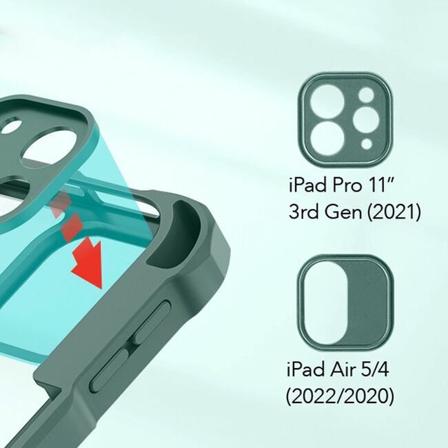 Husa iPad Pro 11" 2022, 2021 / iPad Air 4 / 5 (2020/2022) ESR Rebound Hybrid Pro, negru frost