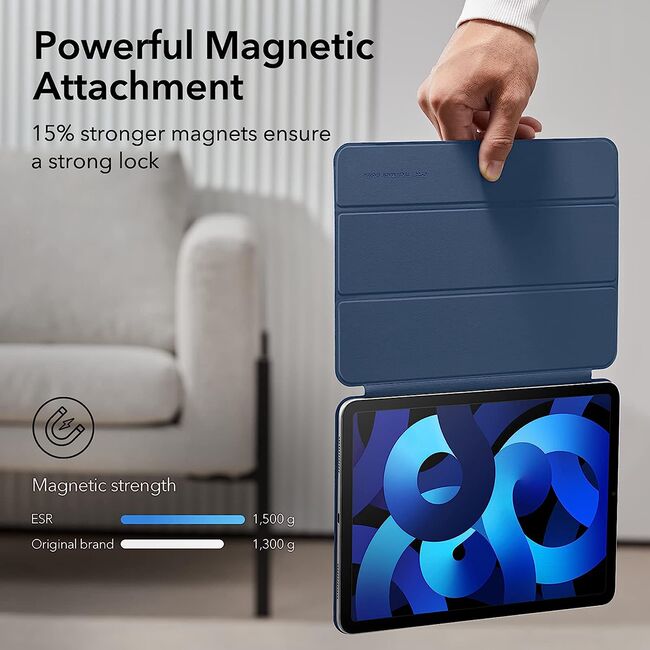 Husa iPad Air 5 2022 / iPad Air 4 2020 ESR - Rebound Magnetic functie stand si sleep/wake-up - navy blue