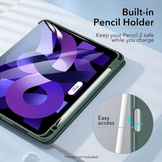 Husa iPad Air 4 (2020) / Air 5 (2022) 10.9 ESR - Rebound Pencil cu slot pentru Apple Pencil - cactus green
