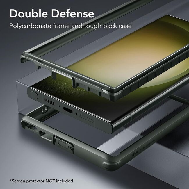 Husa Samsung Galaxy S23 Ultra ESR Shock Armor Kickstand, verde/transparenta