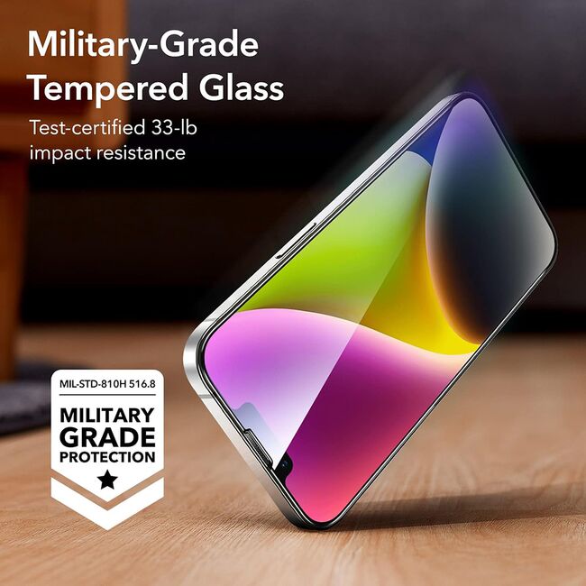 Set 2 x Folie din sticla iPhone 14 ESR - Tempered Glass cu aplicator - clear