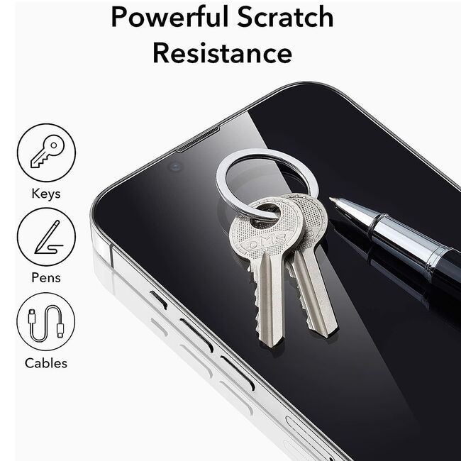 Set 3 x Folie din sticla iPhone 14 ESR - Tempered Glass cu aplicator, clear