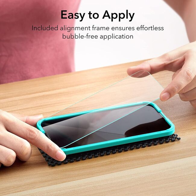 Set 3 x Folie din sticla iPhone 14 ESR - Tempered Glass cu aplicator, clear