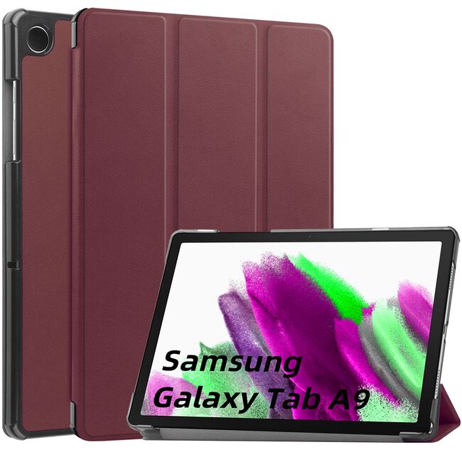 Husa Samsung Galaxy Tab A9 8.7 inch UltraSlim de tip stand, burgundy