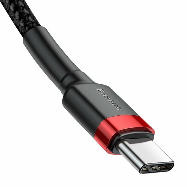 Cablu de date tip C Baseus, 60W, 3A, 1m, rosu/negru, CATKLF-G91