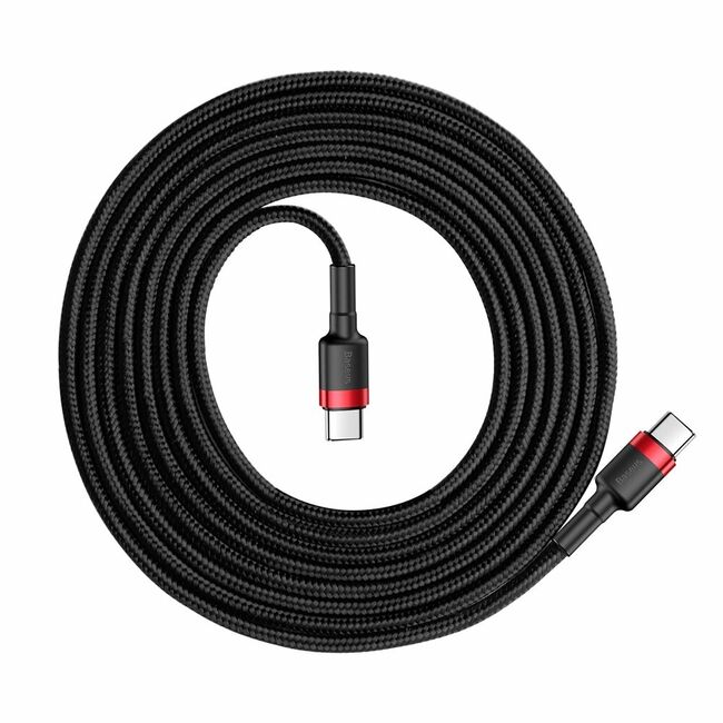 Cablu de date tip C Baseus, 60W, 3A, 1m, rosu/negru, CATKLF-G91