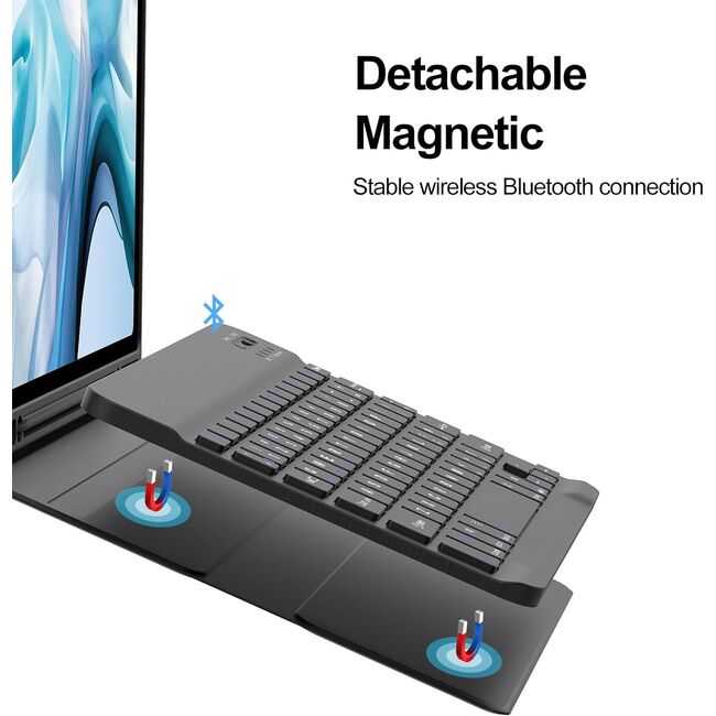 Husa cu tastatura iluminata pentru Samsung Galaxy Tab A9+ Plus 11 inch, negru