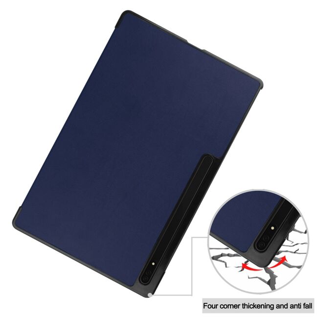 Husa Samsung Galaxy Tab S9 FE+ Plus 12.4 inch UltraSlim de tip stand, functie sleep/wake-up, ProCase, navy blue