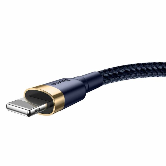 Cablu date iPhone Baseus, 2.4A, albastru/auriu, CALKLF-BV3