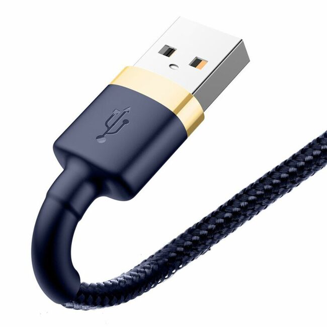 Cablu date iPhone Baseus, 2.4A, albastru/auriu, CALKLF-BV3