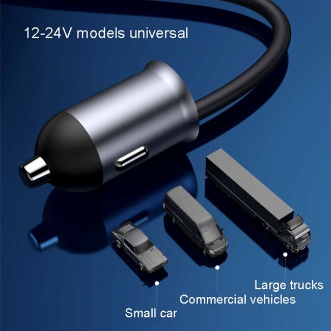 Incarcator auto multi port 3x USB, 2x Type-C bricheta Fast Charging QC3.0 PD 30W Yesido Y53, max 97W, 1.5, negru