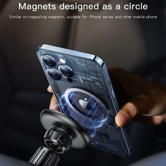 Suport telefon auto magnetic pentru grila ventilatie Yesido C156, negru
