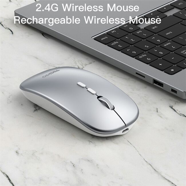 Wireless Mouse (KB15) - 800/1200/1600DPI, 2.4G, silver