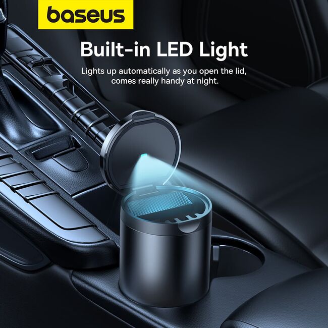 Scrumiera auto Baseus, cu capac si lumina LED, C20464700111-00