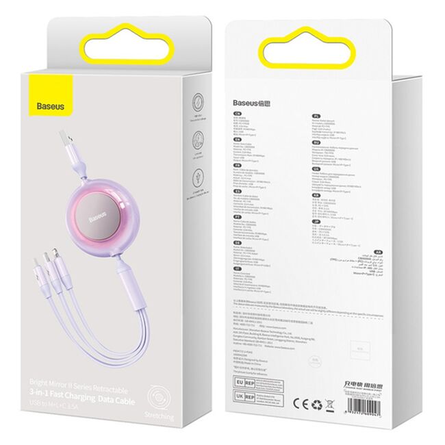 Cablu date retractabil Type-C, iPhone, Micro-USB Baseus, CAMJ010005