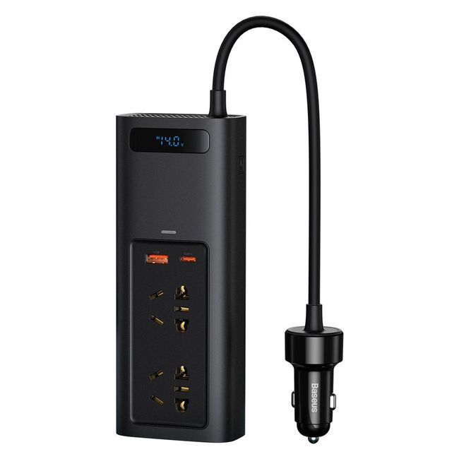 Invertor auto 12V 220V Baseus, 150W, negru, CRNBQ-A01