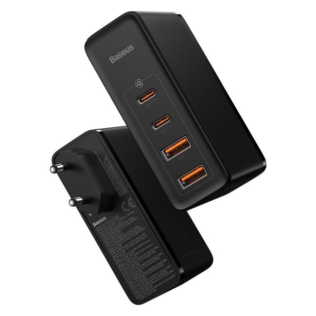 Incarcator 2 x USB QC3.0 / 2 x Type-C PD100W + cablu Type-C la Type-C Baseus GaN2 Pro, CCGAN2P-L01