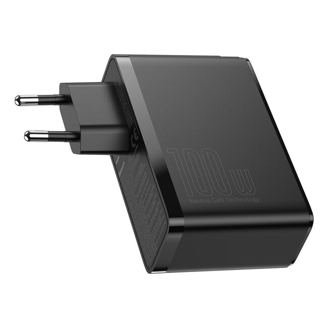 Incarcator 2 x USB QC3.0 / 2 x Type-C PD100W + cablu Type-C la Type-C Baseus GaN2 Pro, CCGAN2P-L01