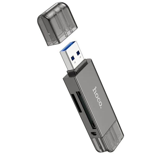 Cititor carduri memorie USB/Type-C la MicroSD, Card SD Hoco HB39