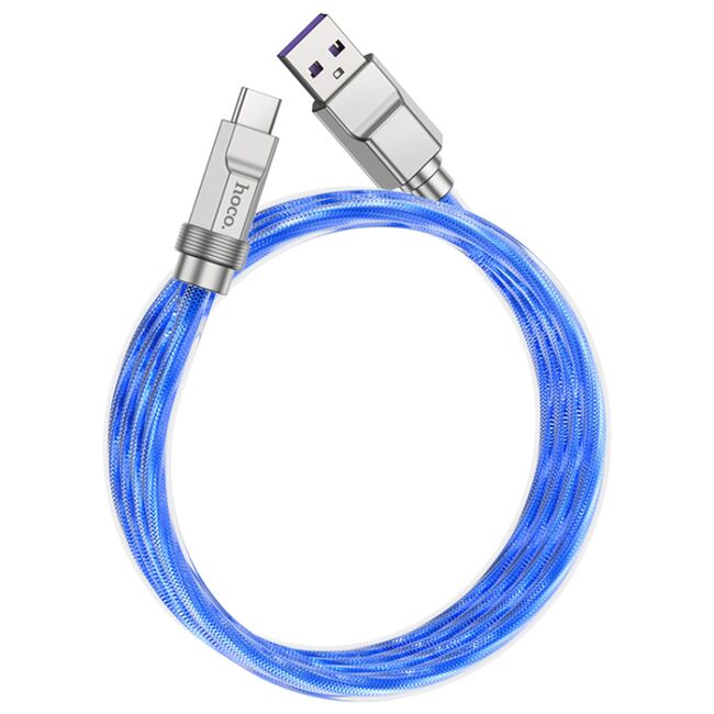 Cablu Super Fast Charging USB la Type-C PD 100W Hoco U113, 1m, albastru