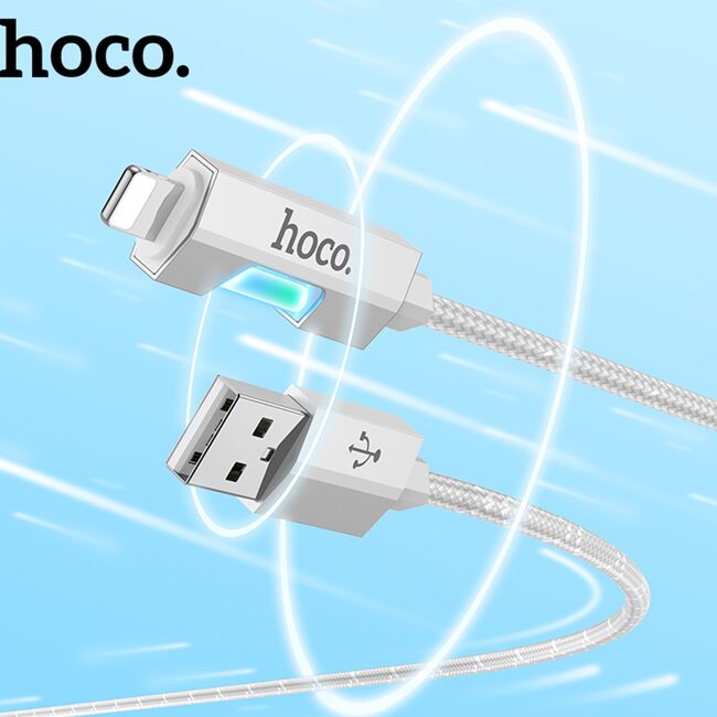 Cablu de date pentru iPhone lightning Hoco U123, 1.2m, negru